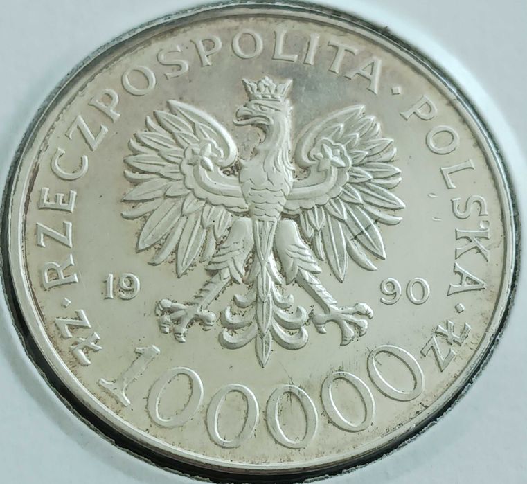 100 000 zł Solidarność 1990 r. nr.4 - Typ "A"-Śliczności