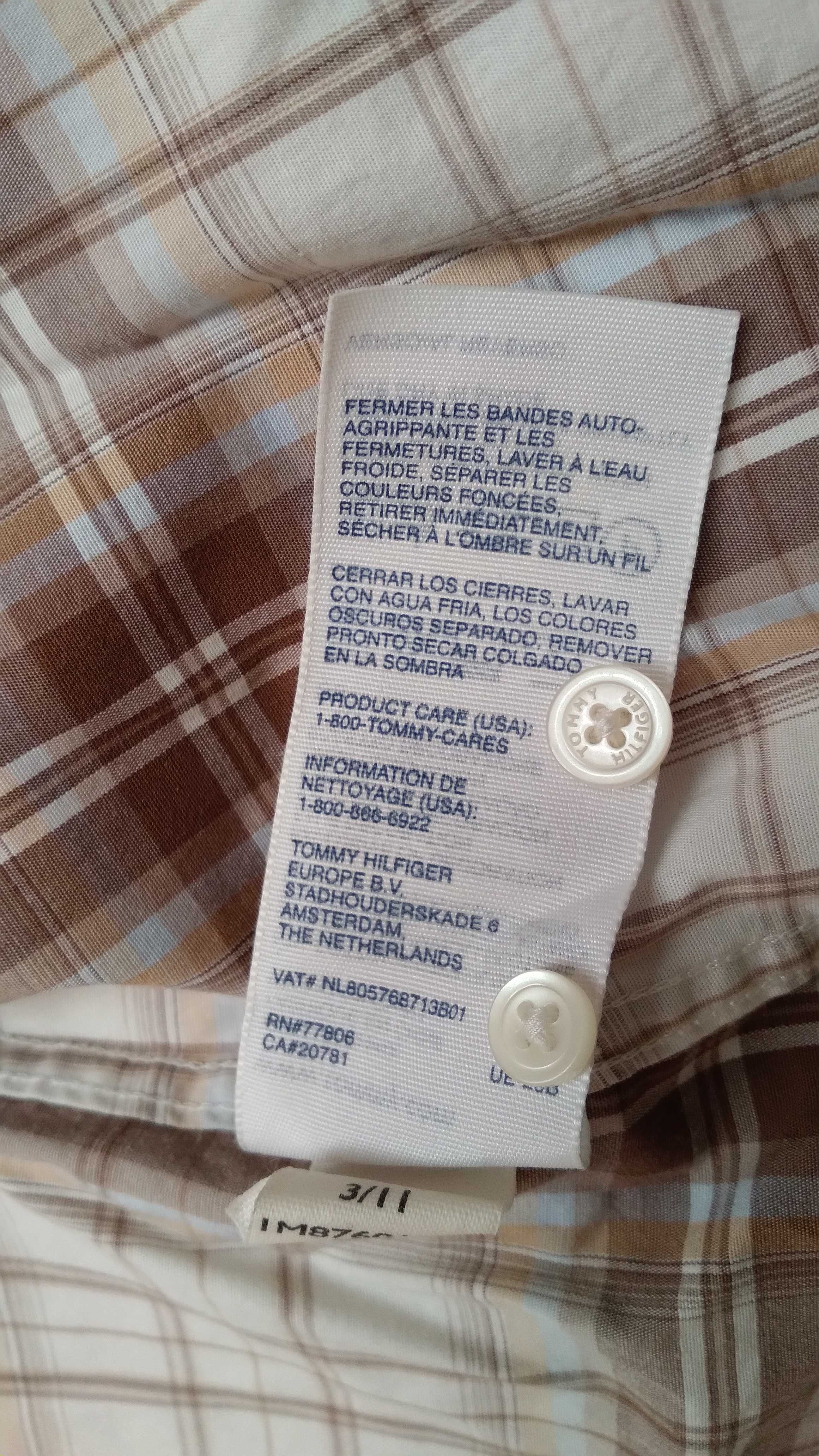 TOMMY HILFIGER, rozm.M damska koszula,  bawełna, w kratę, rozm.38