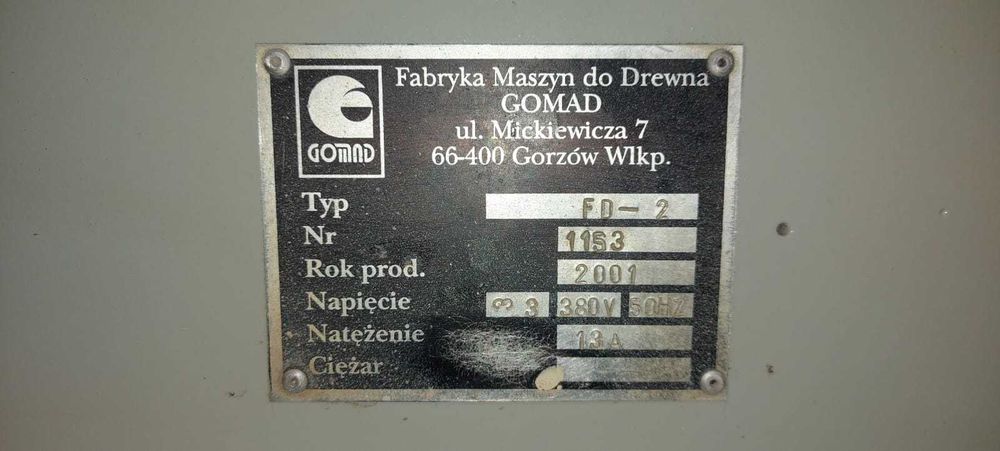 Frezarka dolnowrzecionowa GOMAD FD-2 2001r.