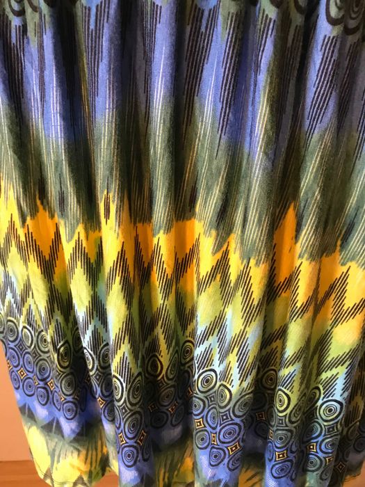 Cudowna tunika boho r. 38/40 niebiesko żółto zielona sukienka hippie