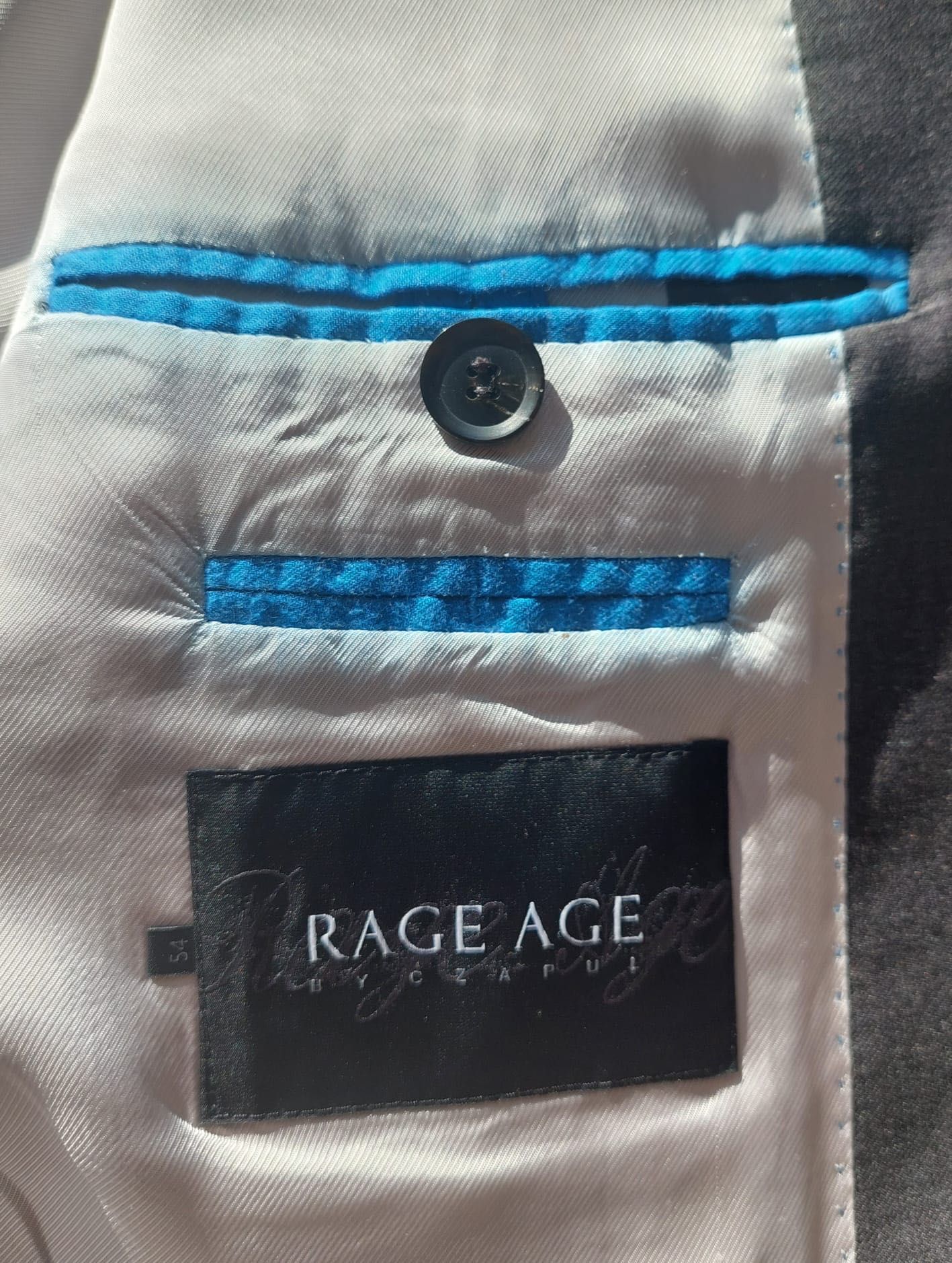 Marynarka Rage Age roz. 54 slim fit szara premium luksus design