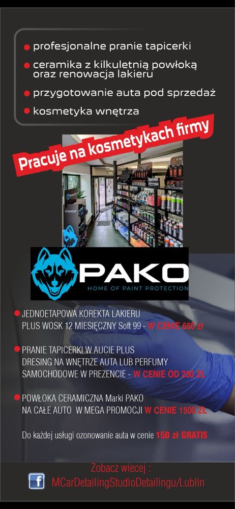 Profesjonalny Autodetaling/Pranie tapicerki/oklejanie wnęk/Niskie ceny