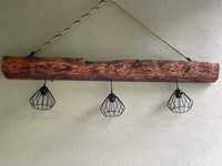 Lampa na belce drewnianej loft