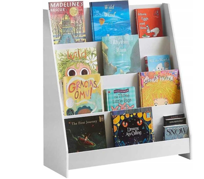 WOLTU Regał na książki dla dzieci 60 cm x 70 cm x 30 CM BIAŁY