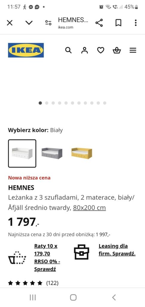 Łóżko - białe - rozkładane - trzy szuflady