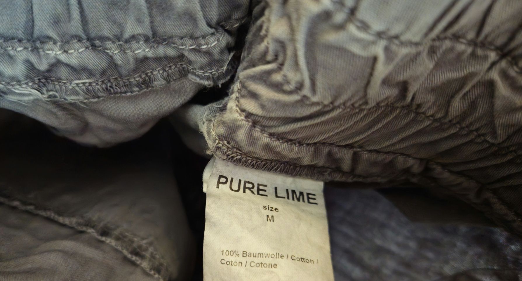 Pure Lime spodnie szare M 38 kieszenie boyfriend cargo kargo hit talia