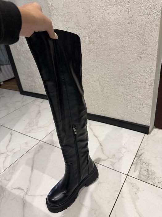 Ботфорти теплі чорні ідеальний стан зручні 37