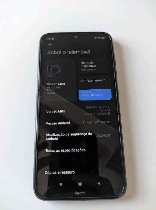 Redmi Note 8 4Gb/64Gb com capas e carregador incluídos
