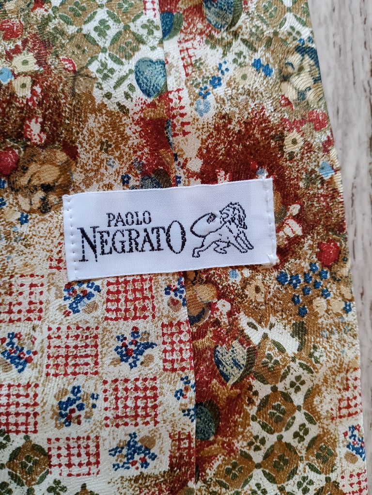 Jedwabny krawat w stylu Vintage Paolo Negrato