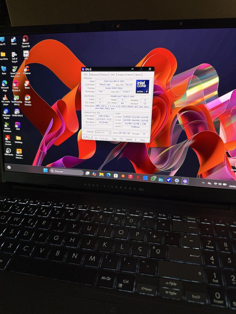 Asus VivoBook Pro 15 Oled Intel Core Ultra 9, NVIDIA GeForce RTX 4060
