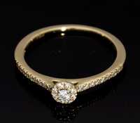 Złoty pierścionek z diamentami 0.10ct p.585