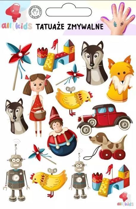 Tatuaże zmywalne dla dzieci Zabawki. All4Kids