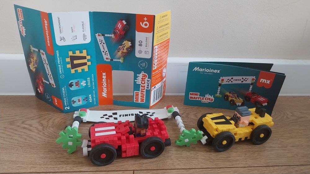 Mini Wafle City Wyścig - Klocki konstrukcyjne 80el. Marioinex jak nowe