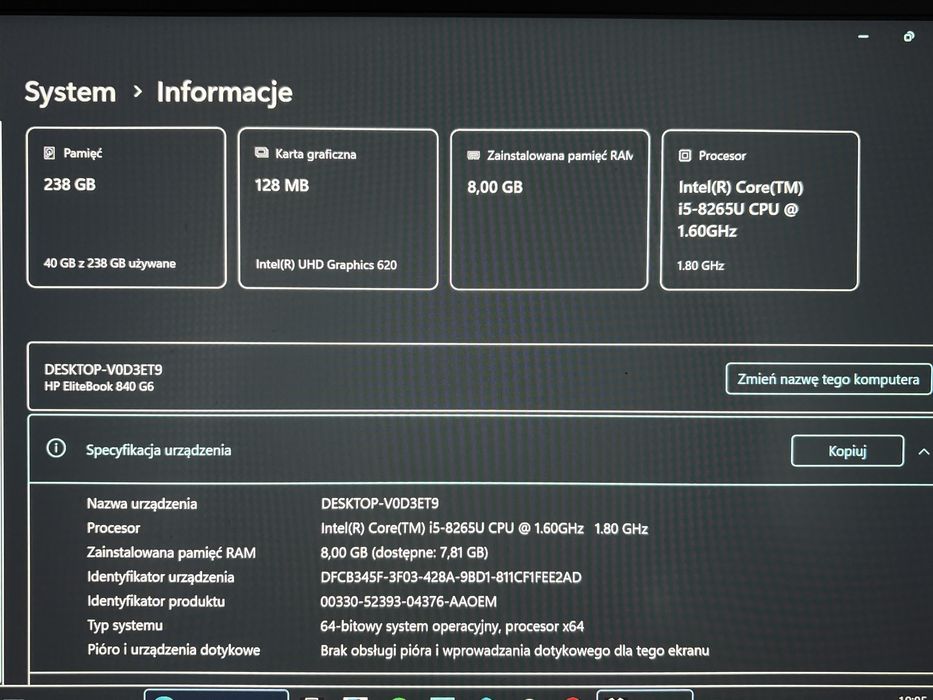 Laptop HP EliteBook G6 2024 IDEALNY STAN +ładowarka