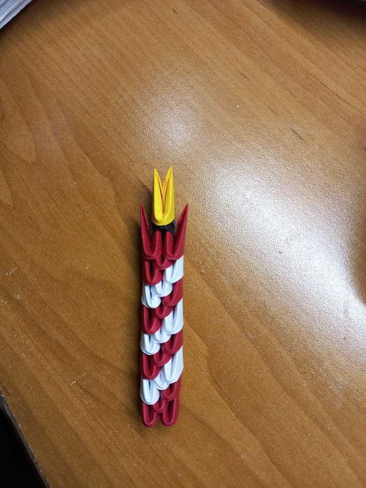 Bombka na choinkę - świeca - zawieszka origami rękodzieło