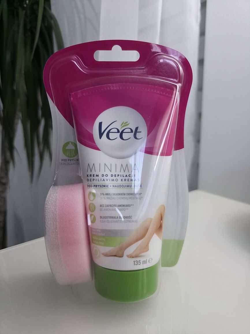 Krem do depilacji pod prysznic VEET MINIMA 135ml + gąbka NOWY + gratis