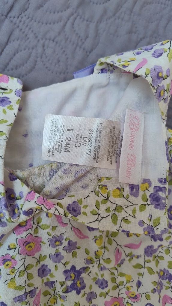 Sukienka bawełniana w komplecie z majtusiami na 2 latka