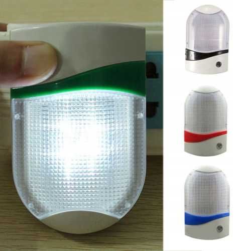 Lampka NOCNA LED do GNIAZDKA z Czujnikiem ZMIERZCHU BIAŁA Uniwersalna