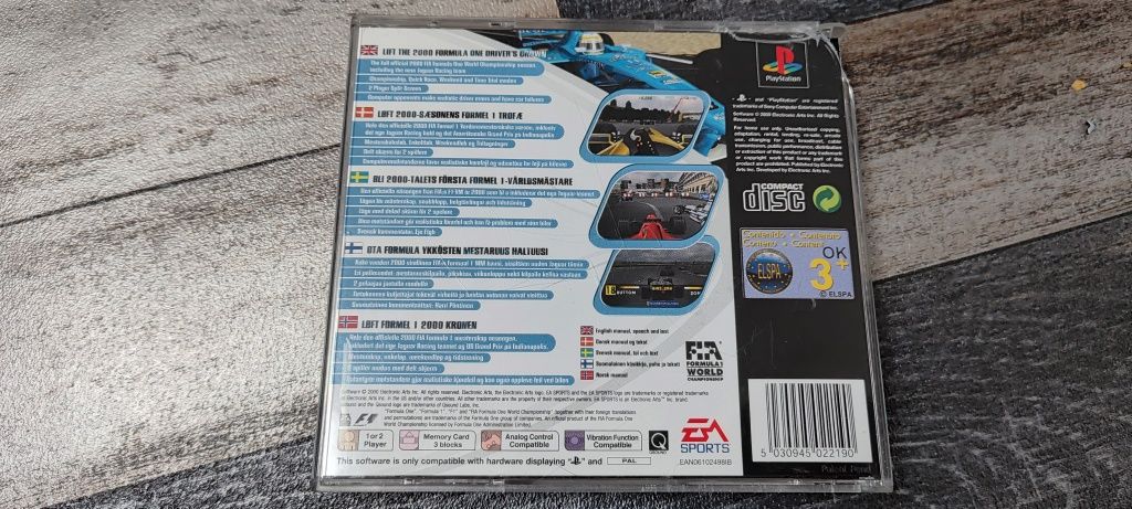 F1 2000 gra PlayStation wydanie premierowe.