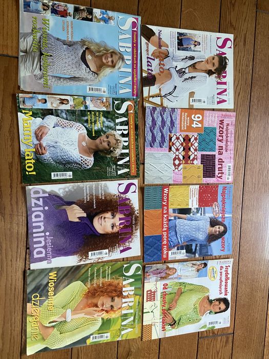 Zestaw gazet Sabrina – lata 2008–2010 – wzory na druty i szydełko