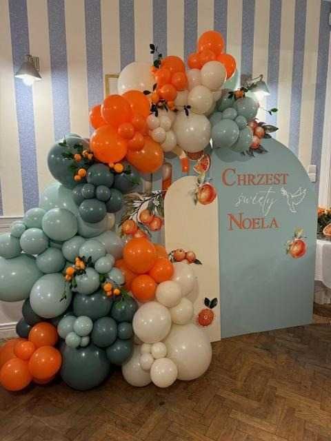 Ścianka balonowa dekoracja chrzest urodziny bal roczek chrzest komunia