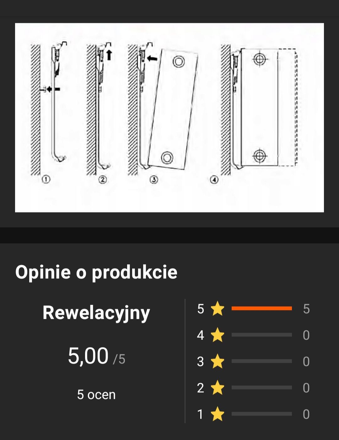 Nowe! 2 uchwyty, wsporniki ścienne do grzejnika (h 40 cm)