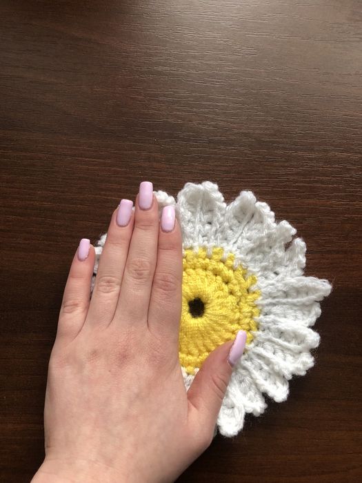 Podkładki pod kubek handmade rękodzieło stokrotka kwiat