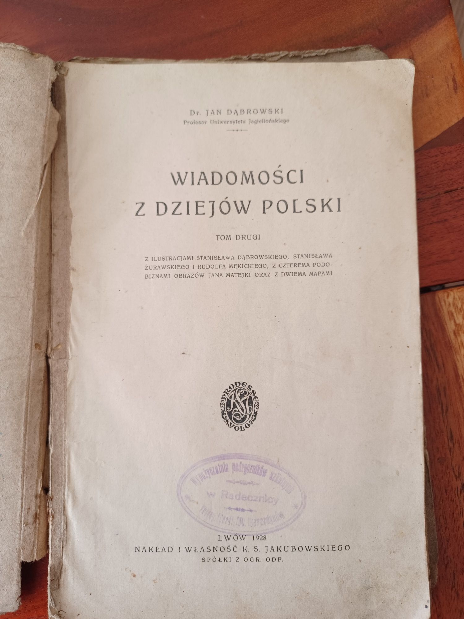Stara książka wiadomości z dziejów polski - Tom II 1928r.