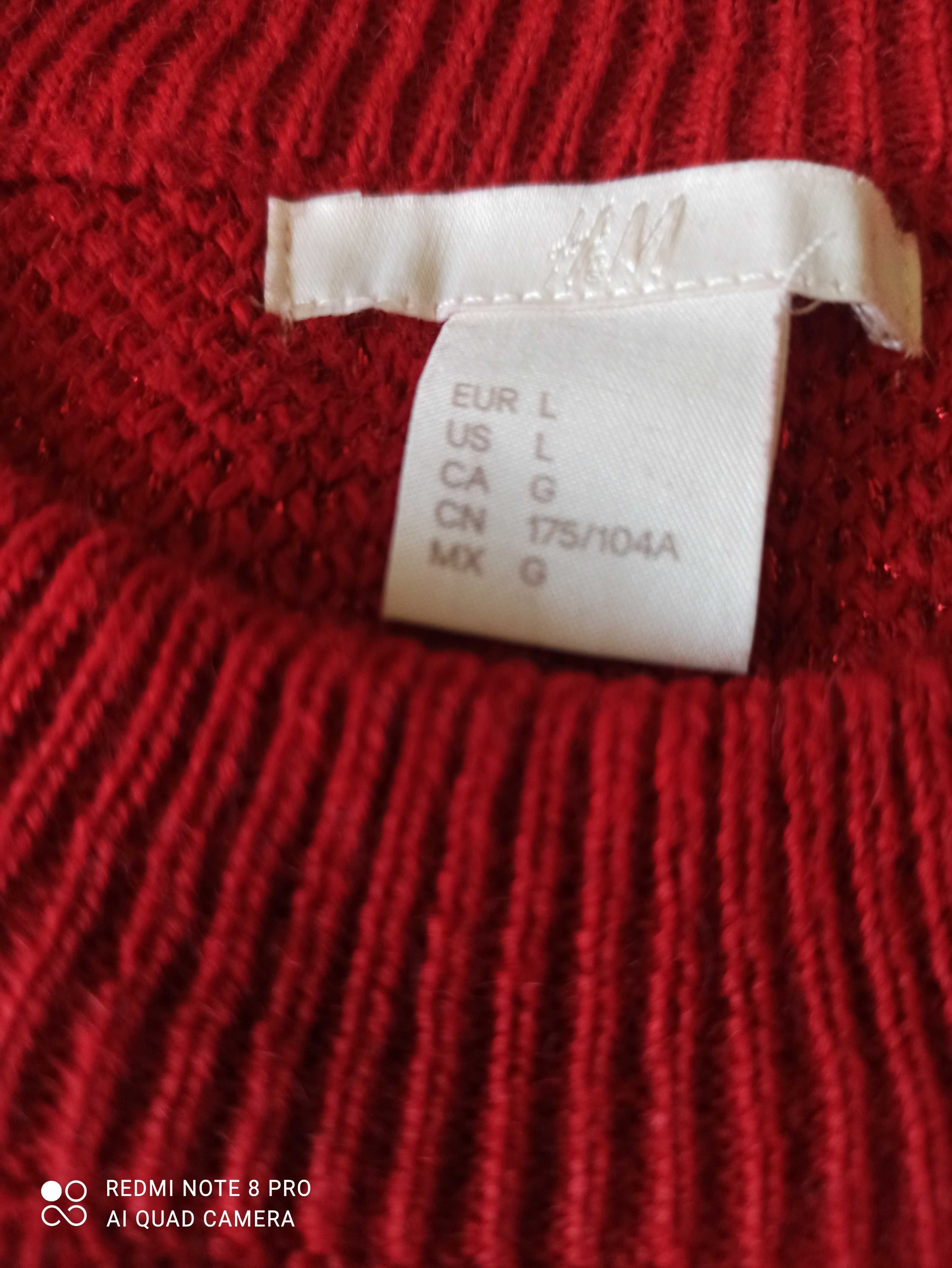 Błyszczący sweter damski H&M r. L