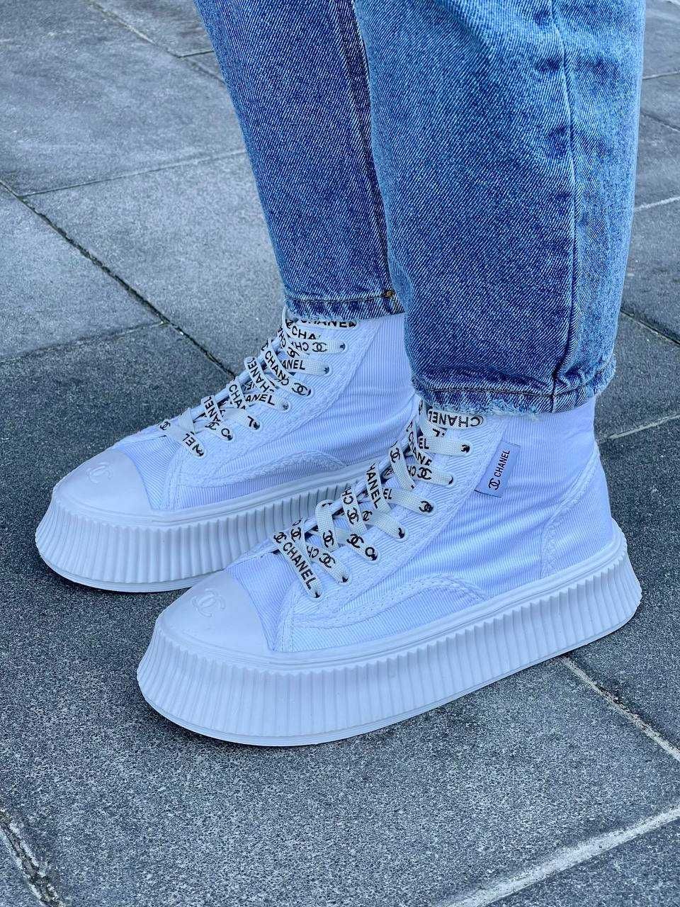 АКЦІЯ! Жіночі кросівки кеди Chanel Sneakers Platform White (36-39 р.)