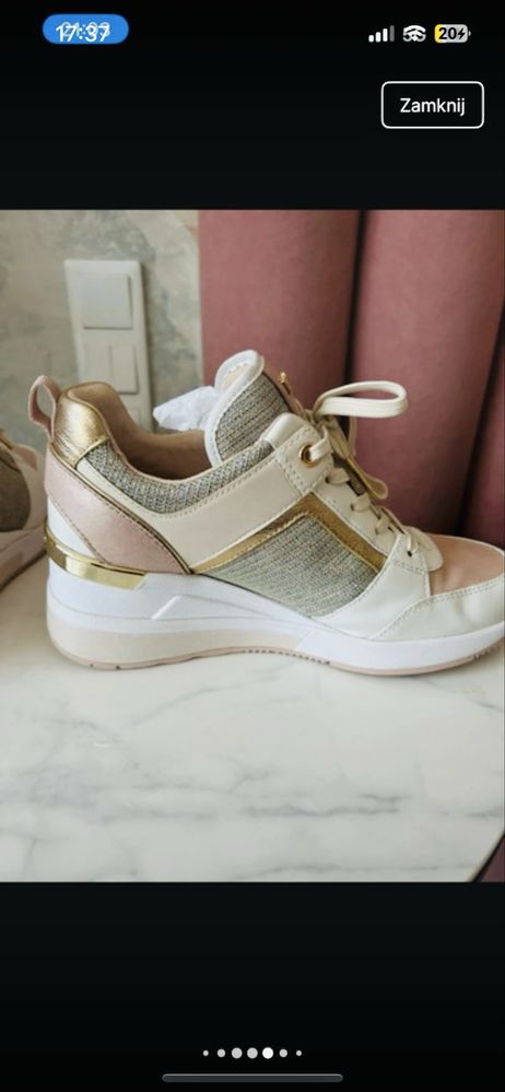 Michael Kors stylowa pudrowe adidasy sneakersy buty sportowe 37