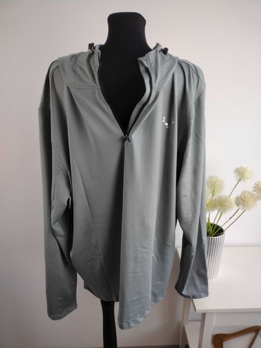 Bluza męska Jmierr z kapturem XXL 3XL – sportowa, jasnozielona / szara