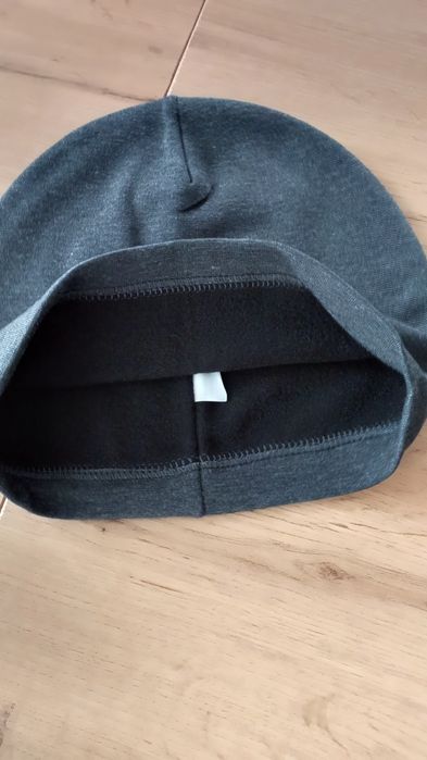 Czapka zimowa męska z polarem w środku kolor grafitowy nowa