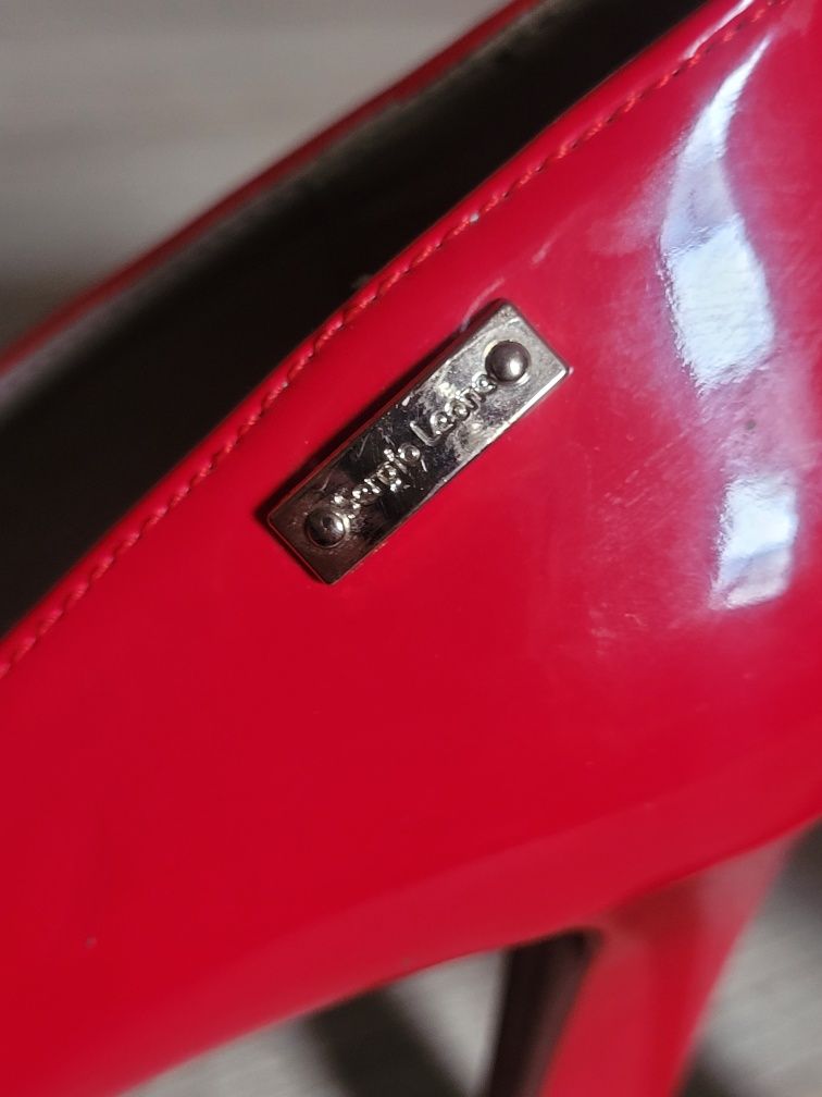 Buty czerwone czółenka lakierki nowe Sergio Leone
