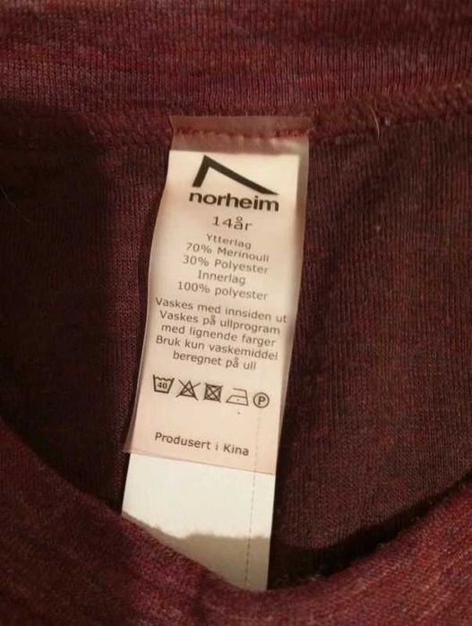 Norheim Dziewczęca-Młodzieżowa Koszulka 70%Merino rozm.164/14lat