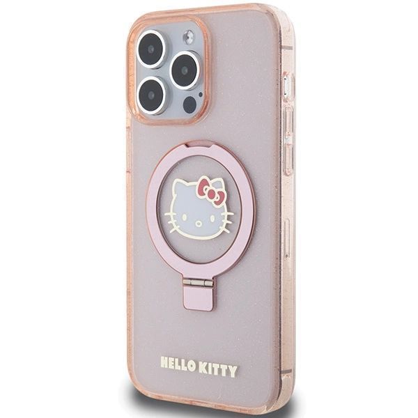 Etui Ring Stand Hello Kitty MagSafe do iPhone 15 Pro Max - Różowe