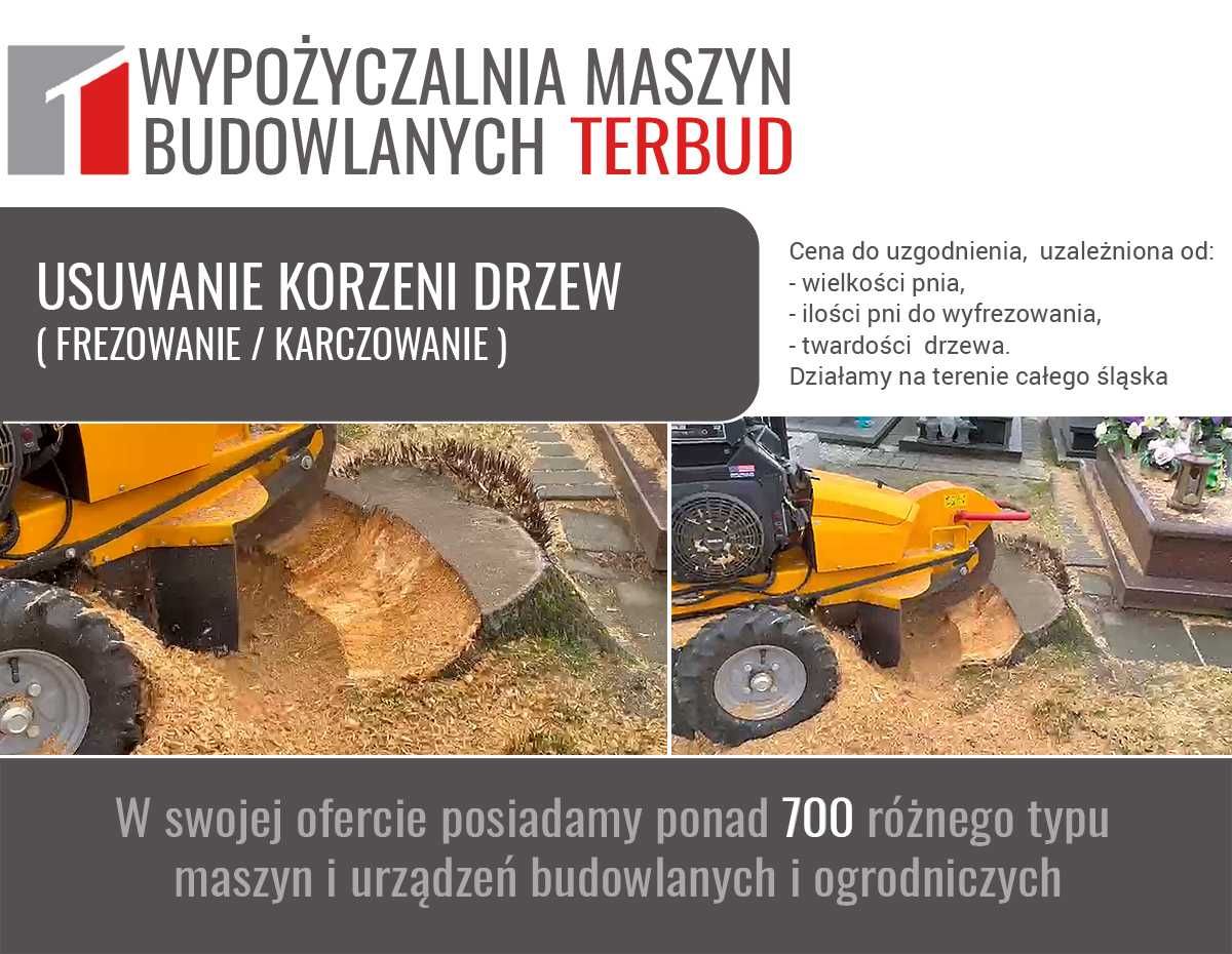 Usuwanie korzeni drzew. Frezowanie, karczowanie