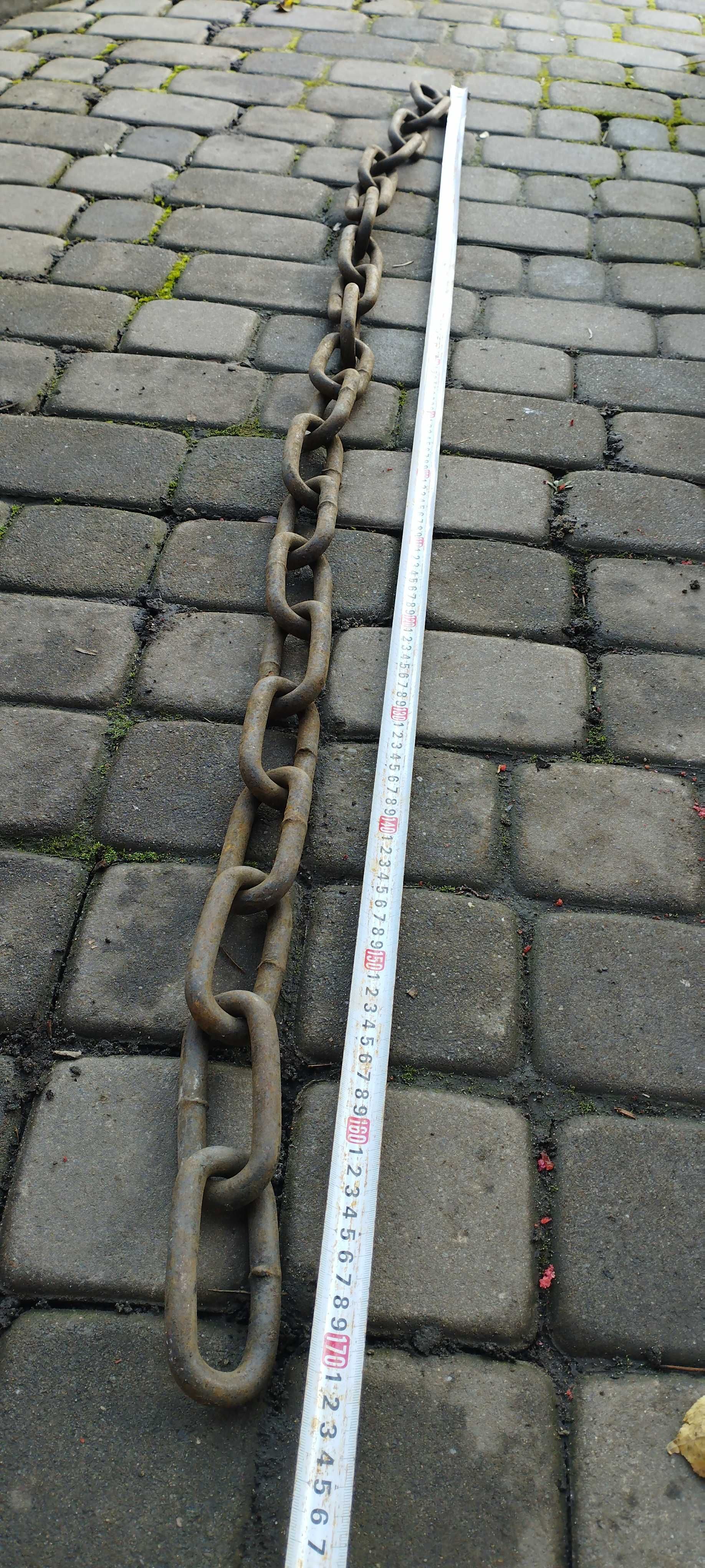 Łańcuch  stalowy 13 mm np zabezpieczenie roweru , motoru itp , 170 cm