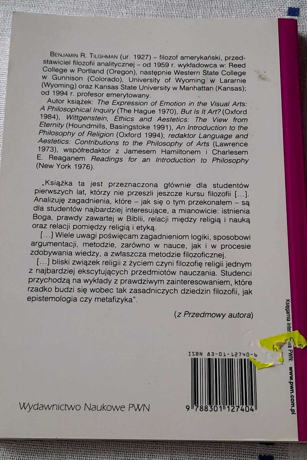 Wprowadzenie w filozofię religii Benjamin Tilghman