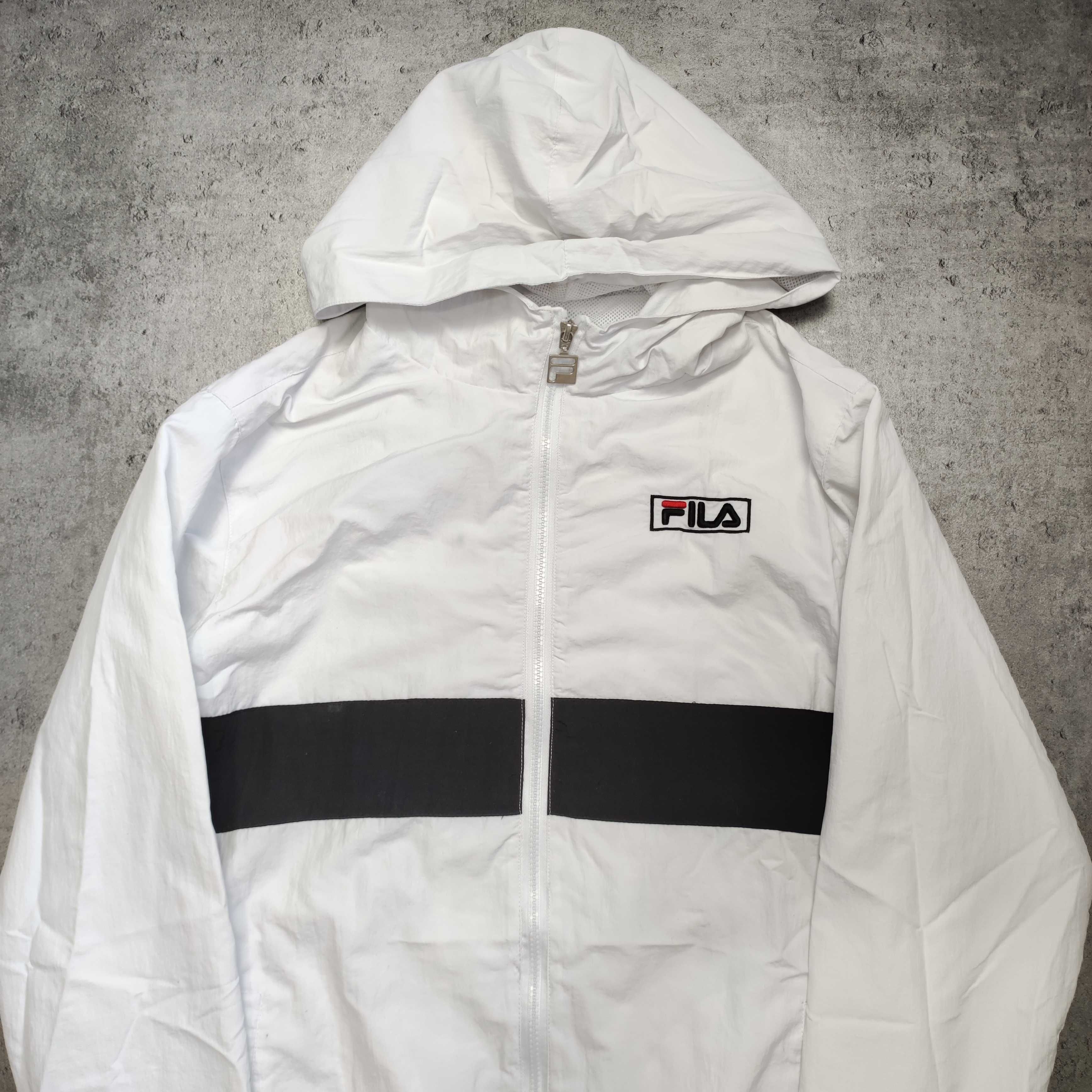 MĘSKA Bluza Rozpinana Hoodie Fila Kurtka Lekka Wiatrówka Duże Logo