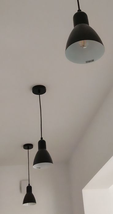 3 lampy czarne na korytarz do pokoju j. nowe skandynawskie nowoczesne