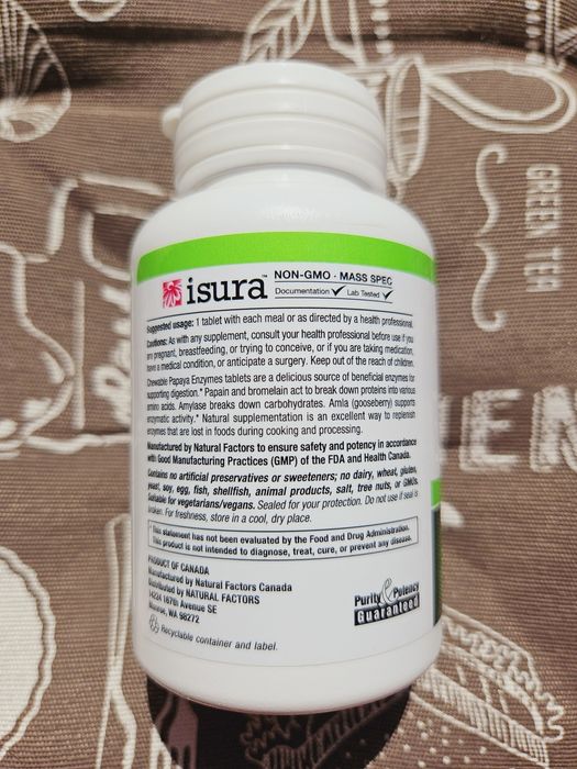 Natural Factors ферменти папаї з амілазою та бромелаїном папайя ензимы