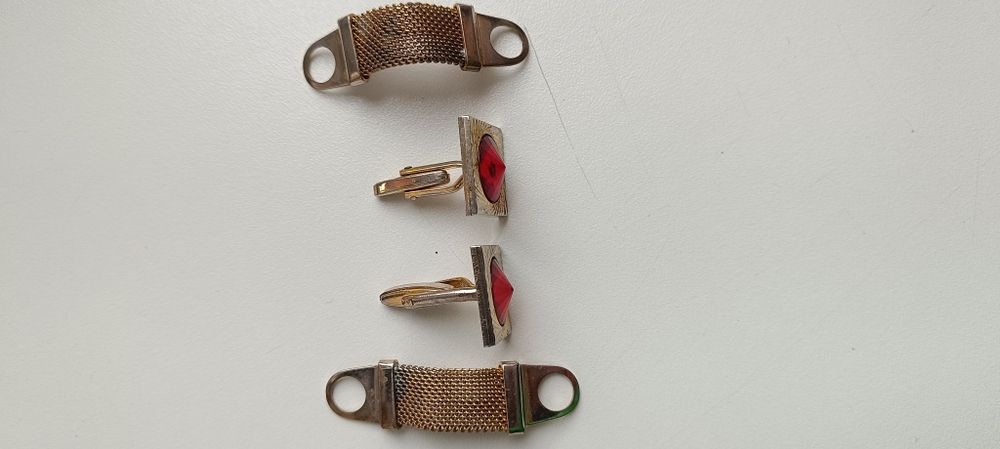 Spinki do mankietow z okresu PRL z lancuszkiem