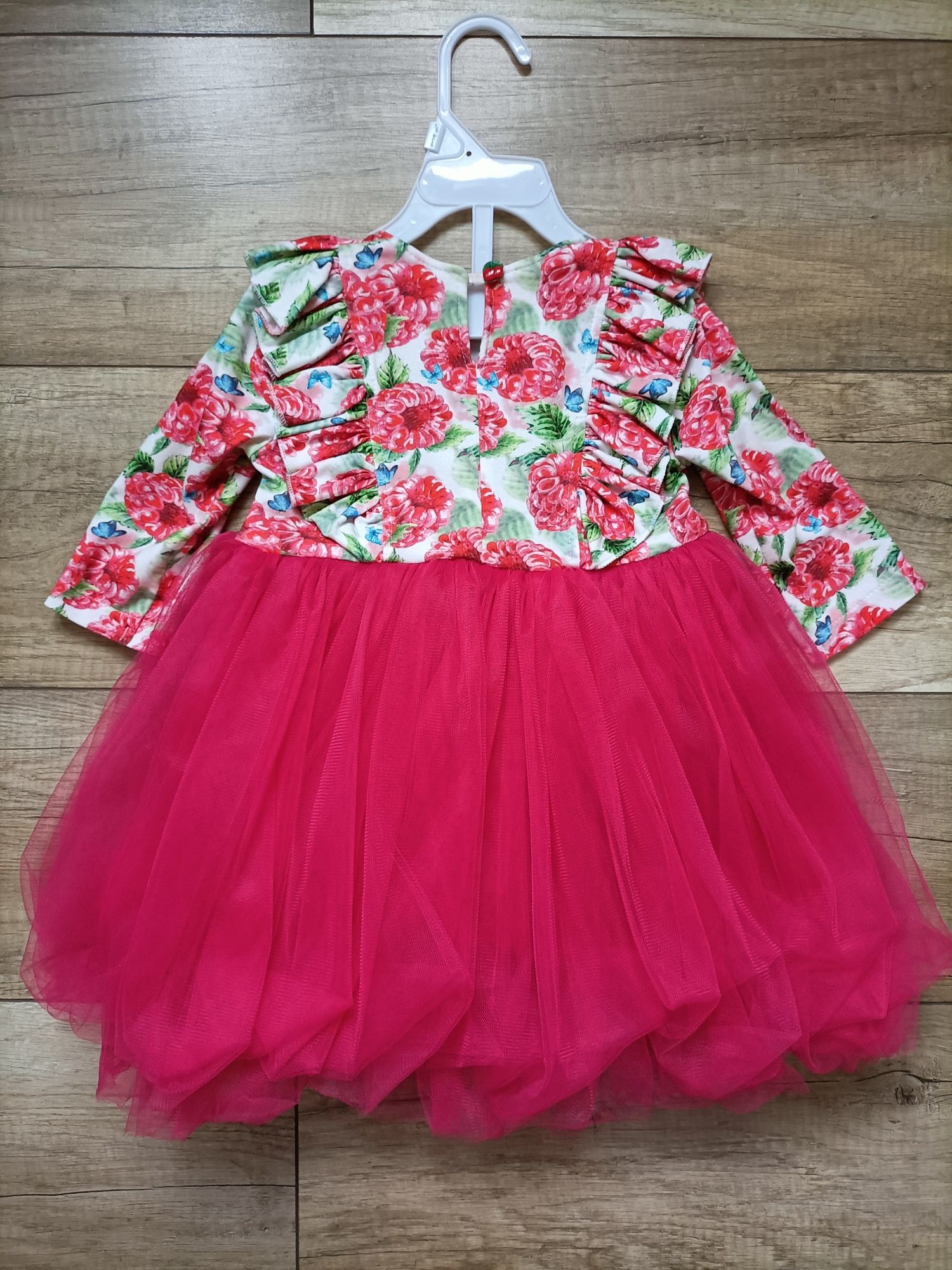 Sukienka tiulowa na roczek handmade + bloomersy + opaska
