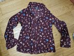 Bluzka Primark burgundowa bordowa w ptaki 38 M