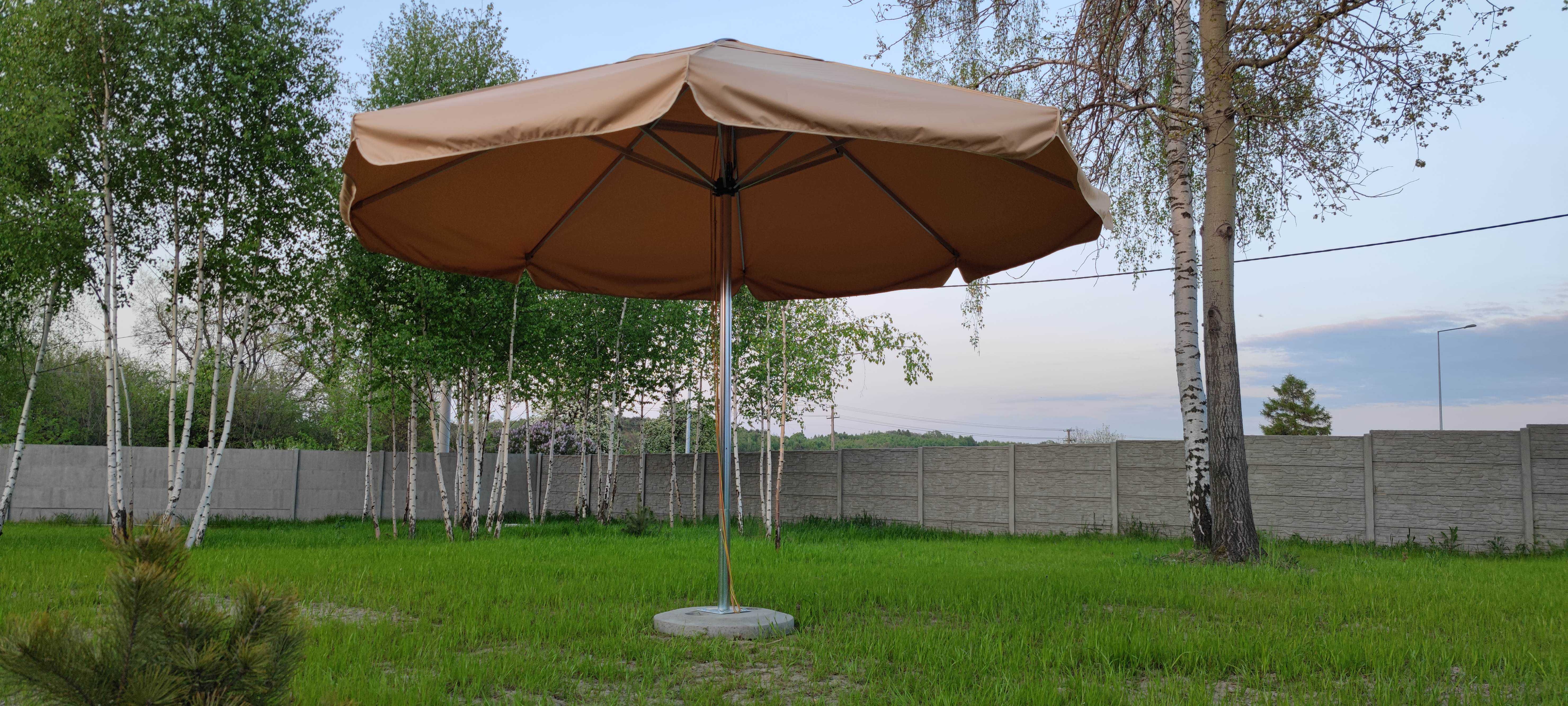 Duży Parasol Ogrodowy GASTRONOMICZNY 400 cm 4m MOCNY 100kg POLSKI