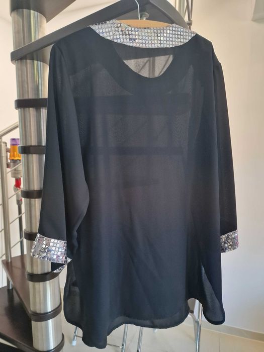 Elegancka tunika oversize z cekinami – stan bardzo dobry