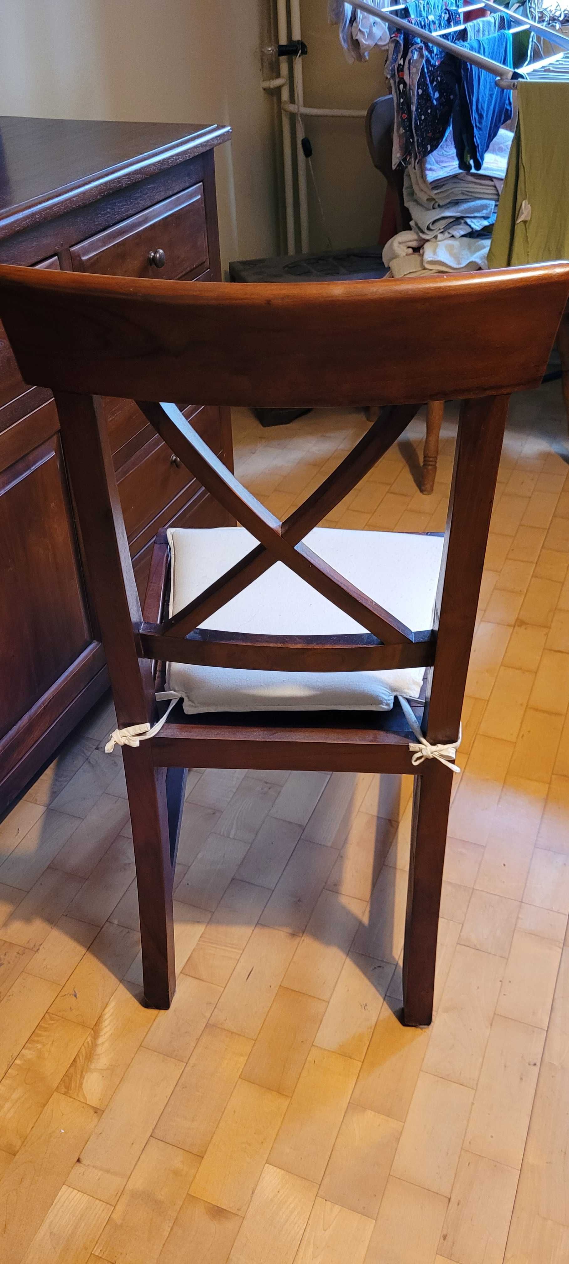 Stół + 3 krzesła + 1 mały fotel z drewna egzotycznego, tekowego