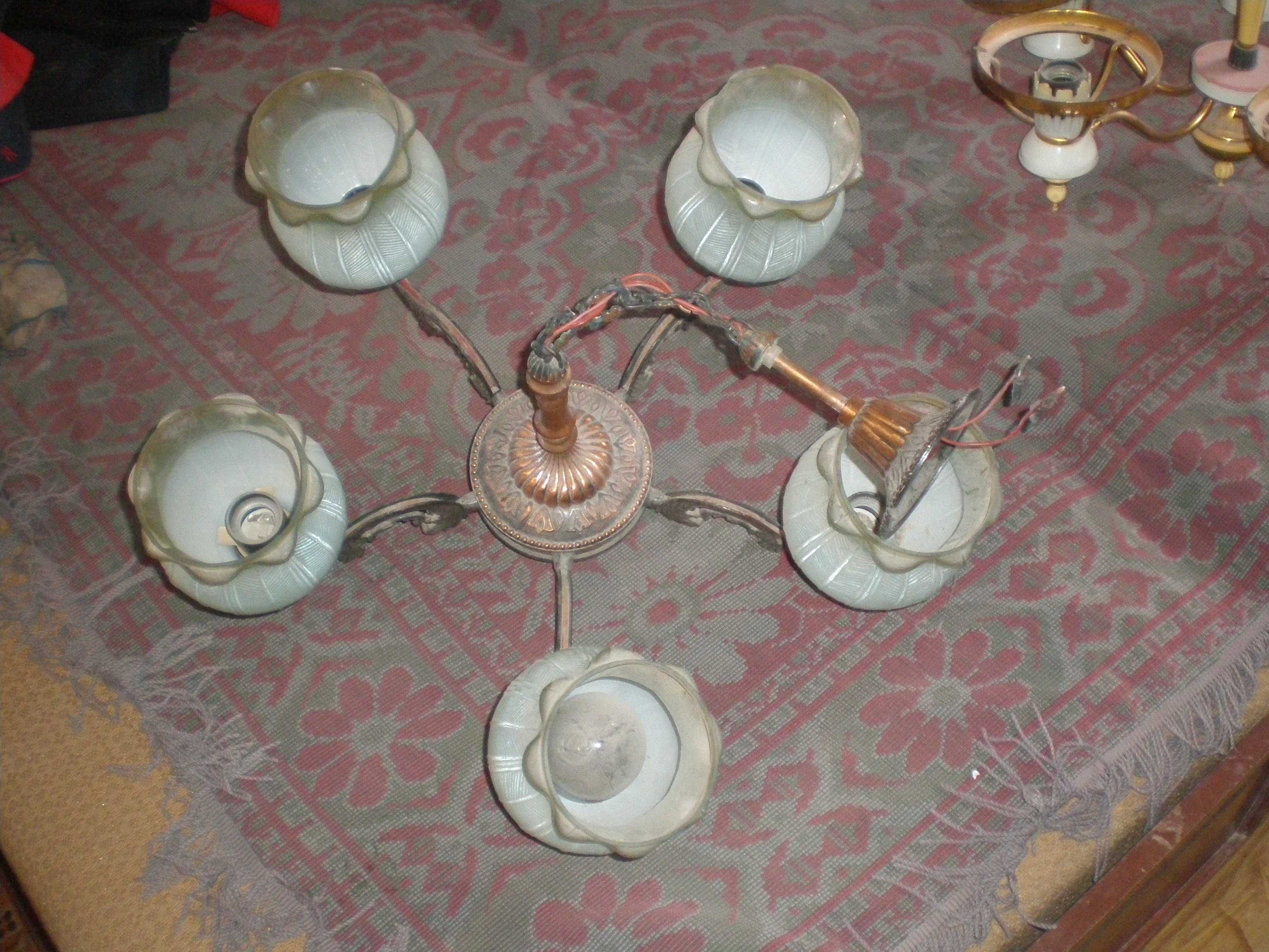 старинный набор Нимфа (люстра + 2 бра)