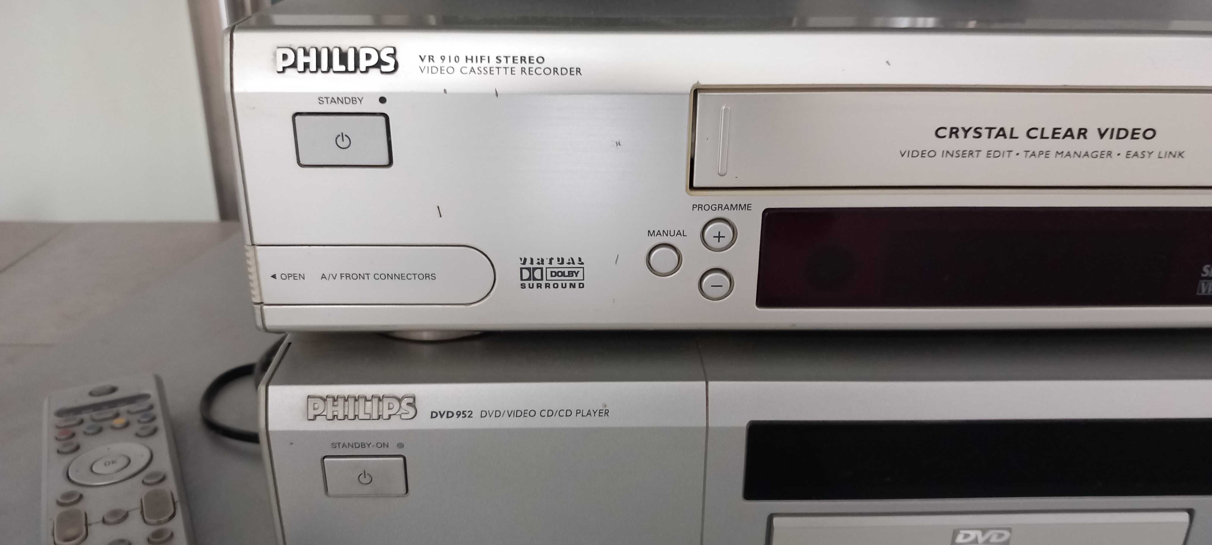 TV Philips  CD DVD VHS stolik stojaki na głośniki x 2
